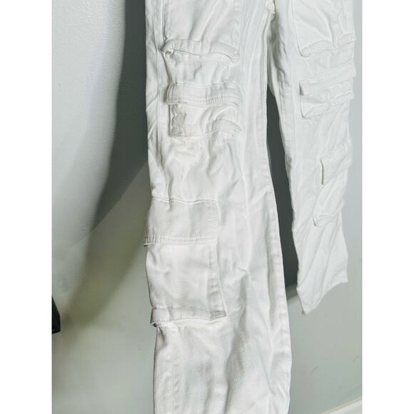MAJE White Cotton Front Zipper Campy Pocket Clad Pocketo Cargo Pants Size 36 - Picture 4 of 16